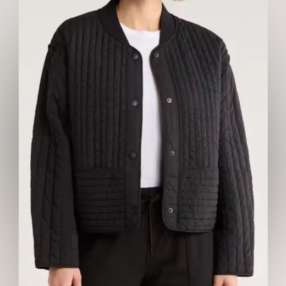 Rag & Bone Black Quilted Cropped Women's Jacket - Classic Lightweight Coat